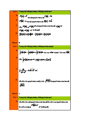 Bài tập Tích phân Lớp 12 - Phần 3